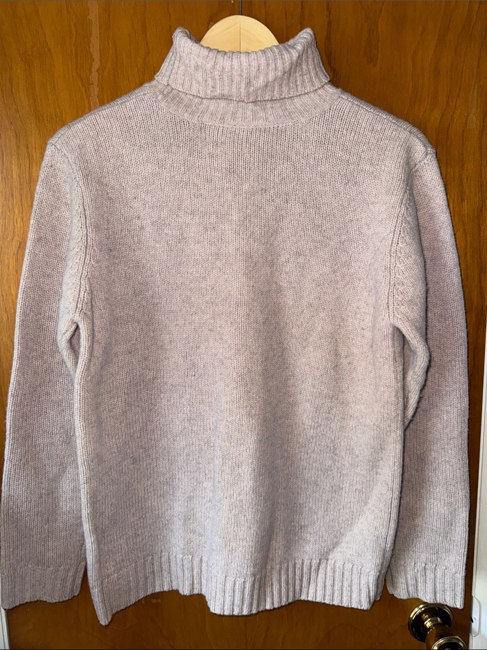 100% Lambs Wool Turtleneck Sweater - Light Mauve B. Moss Women’s L